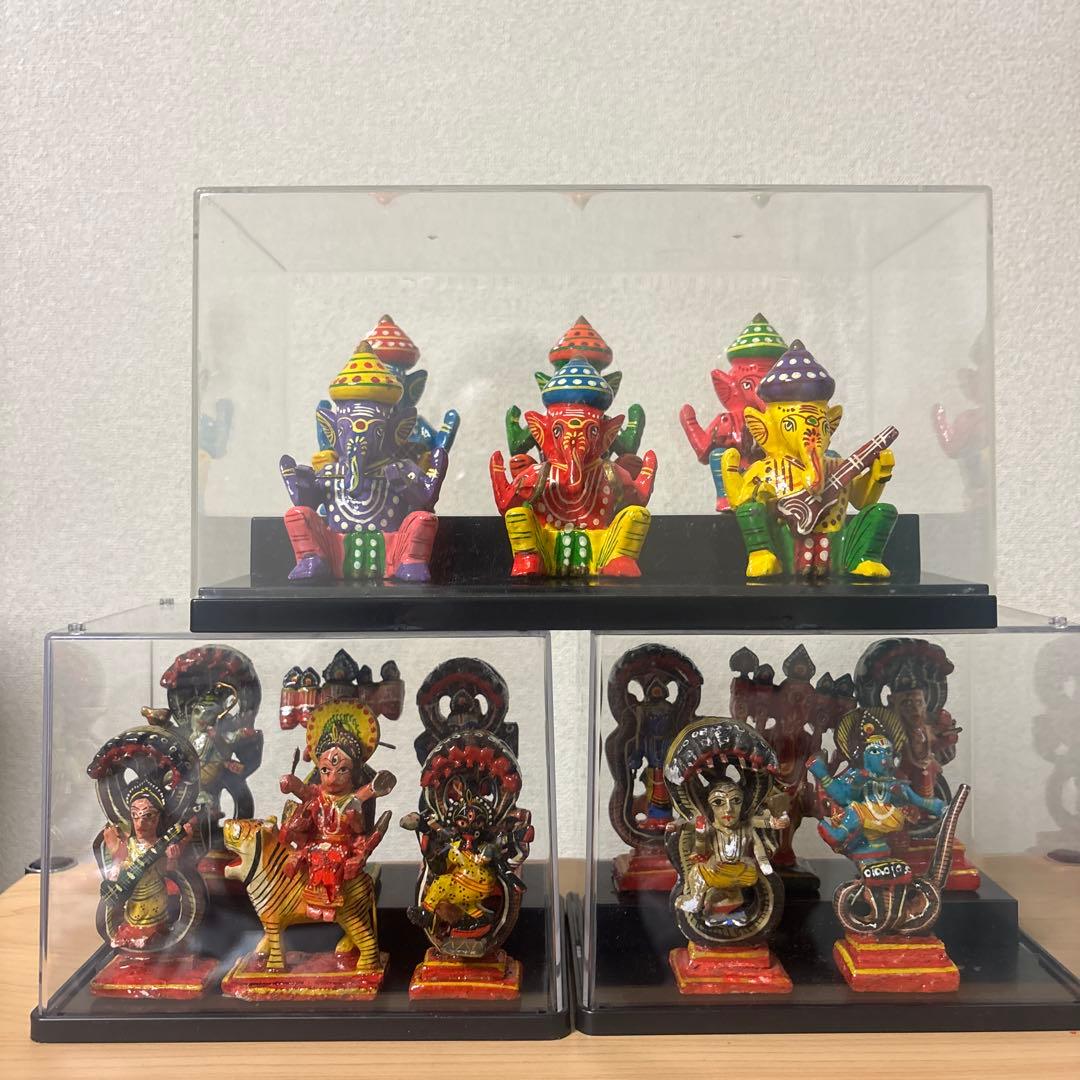 インド製 神様17体セット 開運 祈りの置物 スピリチュアル 守護神 ケース付き