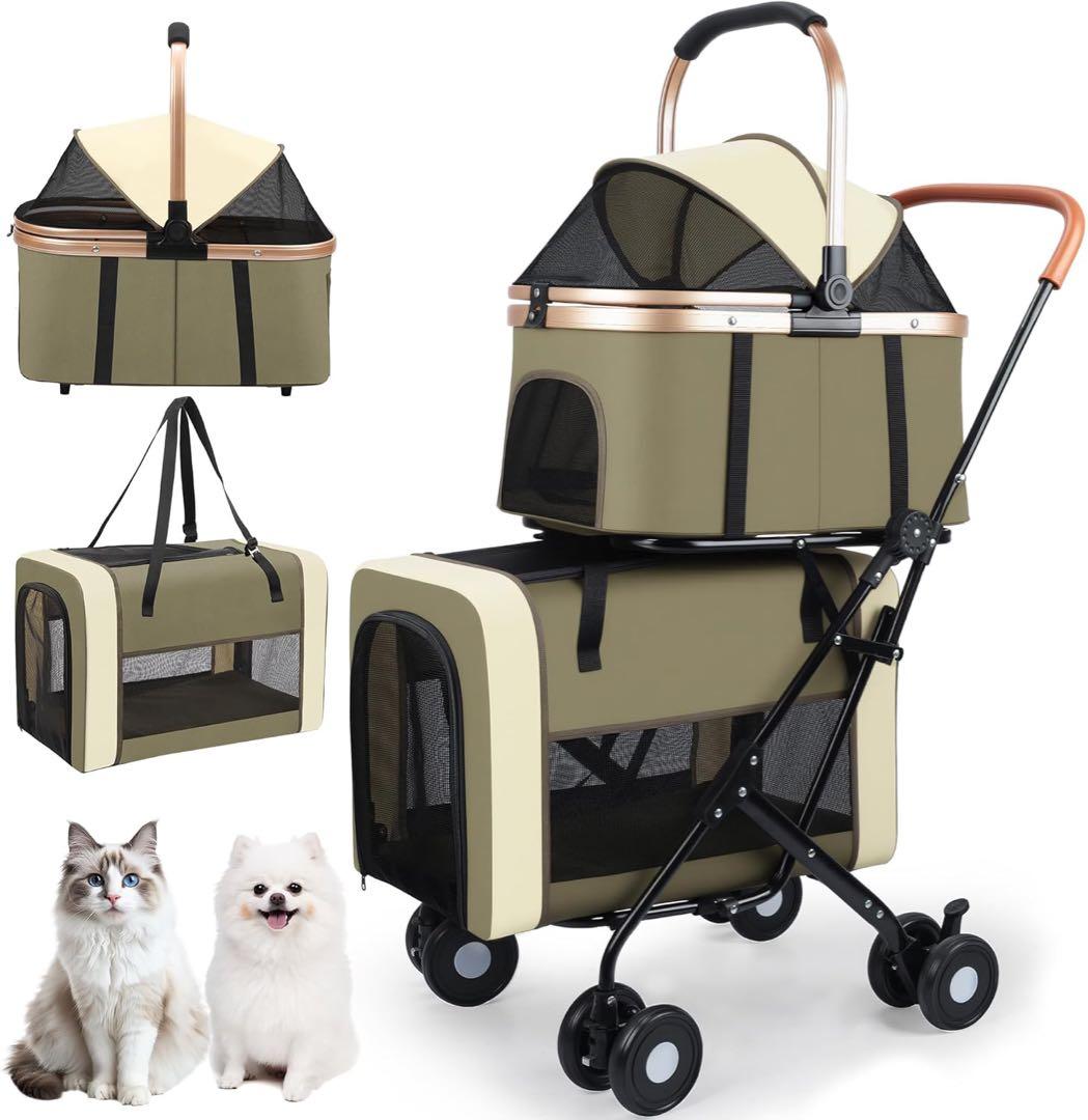 ペットカート 2段 分離型 ダブルデッカー 大容量 折りたたみ式 犬用 カート