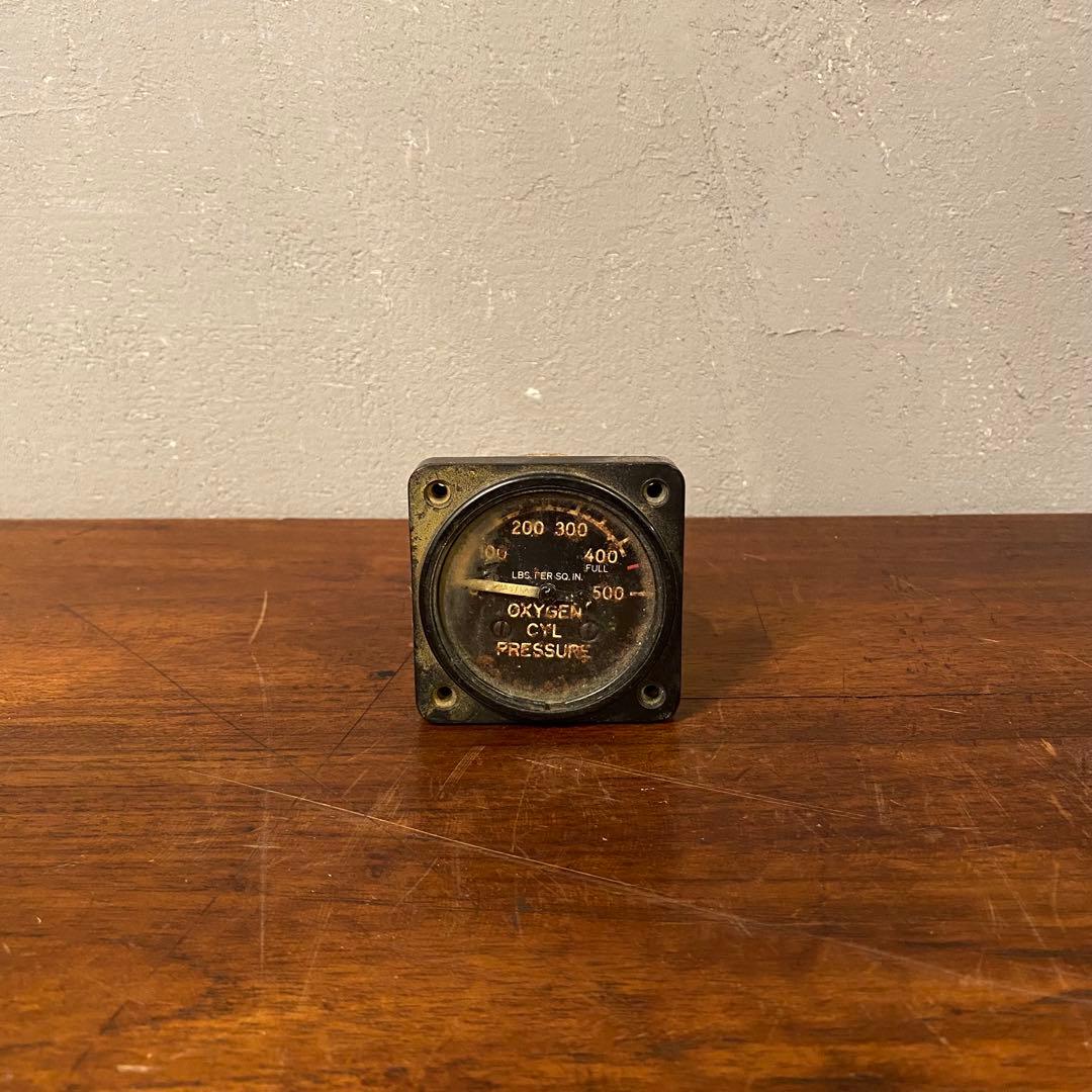 40s 米軍実物 K-1 戦闘機 計器 酸素圧力計 ヴィンテージ WW2