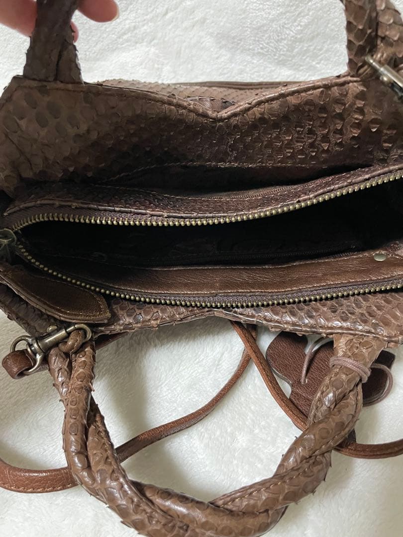 Ibiza イビザ　ヘビ革 ショルダー バンドバック　2way ブラウン