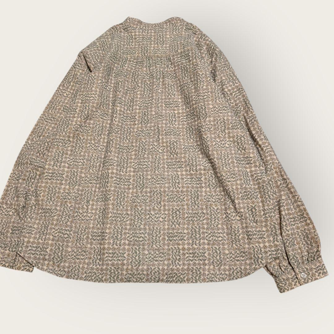 新品　Parkes　パークス　リバティ　バンドカラー　プルオーバー　シャツ　М