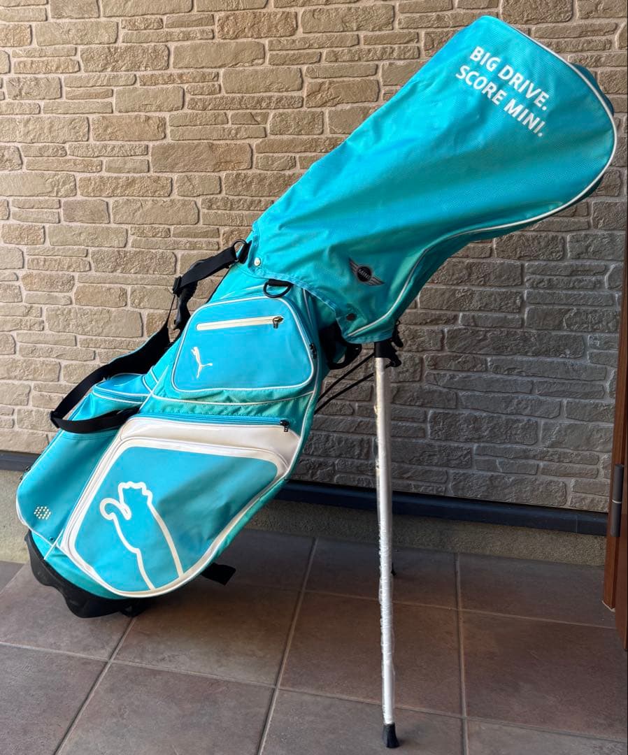 希少　美品　ミニ×プーマ コラボ　スタンド式　キャディバッグ　ティファニーブルー