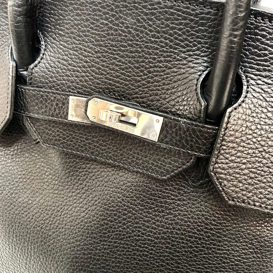 美品　HIGH CLASS ハンドバッグ　トートバッグ　35 シボ革　ブラック