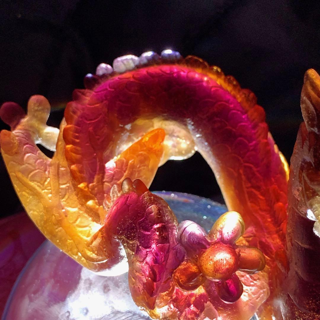 ドームフランス 本体新品同様 竜 龍 辰 ドラゴン 水晶玉 クリスタルガラス