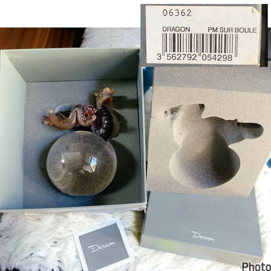 ドームフランス 本体新品同様 竜 龍 辰 ドラゴン 水晶玉 クリスタルガラス