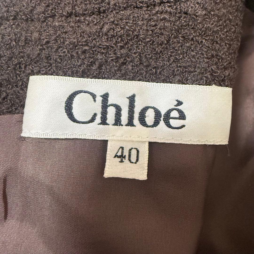 【極美品/希少】Chloe クロエ ウール混 ギンガムチェック ワンピース 40