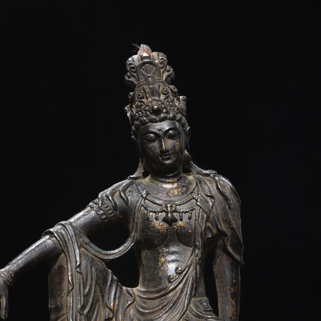 旧蔵古美術　純銅製 文房具　純銅製拓金　観音菩薩 仏像 居家供養 開運浄化