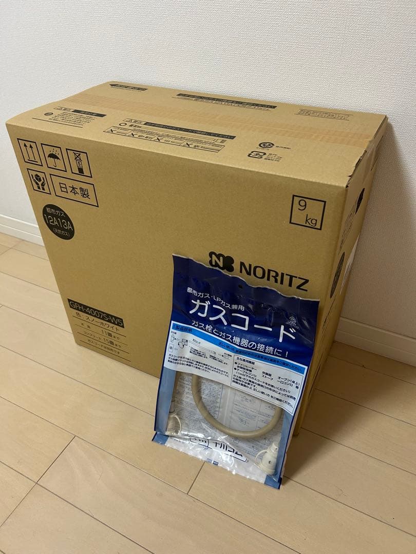 【新品未使用】ノーリツ ガスファンヒーター GFH-4007S-W5 コード付