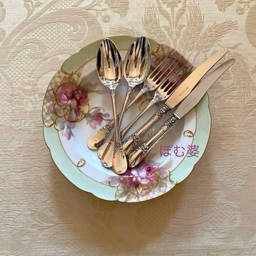 【フランス／カルディヤック】純銀／デザート用３本セット「リュバン」