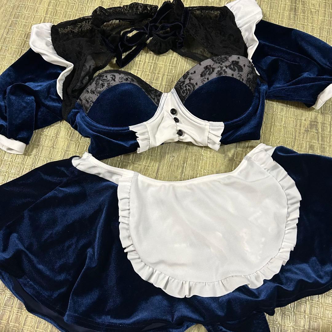 pharfaite（ベルベットバレット）/メイド風ベロアセットアップ　ネイビー