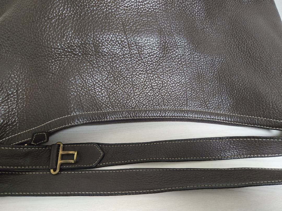 Cisei ダークブラウン レザー 2wayショルダーバッグ