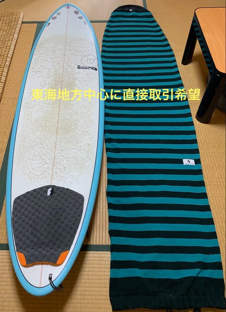 7.2feet 47Lミッドレングス　初心者サーフボード　フィン、ケース付き