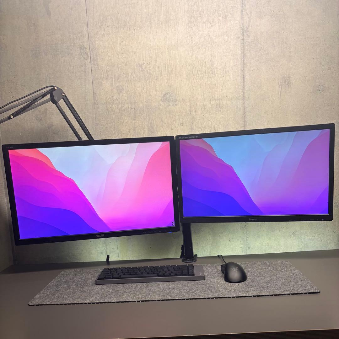 デュアルモニターセット】ASUS IIYAMAモニターアーム付 /定価6万円〜