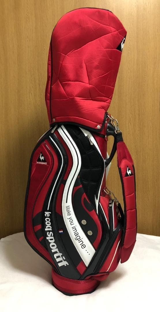 美品 ルコック ゴルフバッグ 9.0型 ブラック/レッド プロ仕様 送料込み