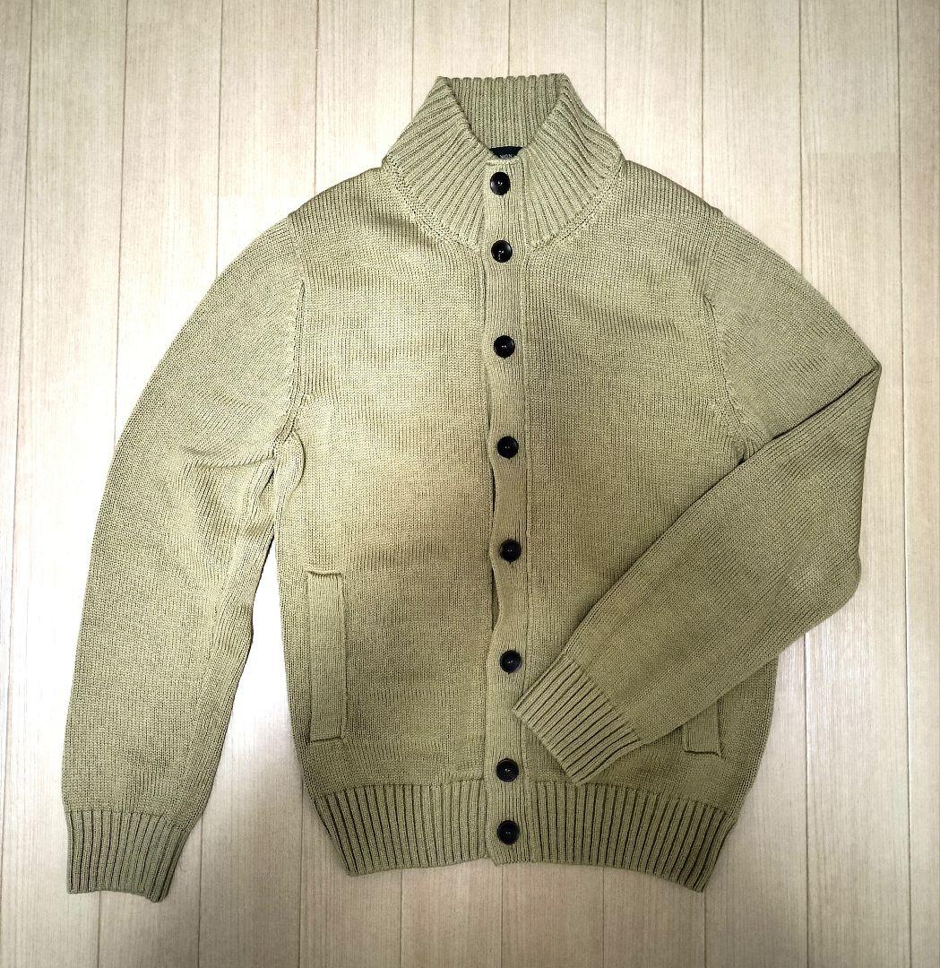 [のりすけ]5Gスタンドカラーコットンニットブルゾン