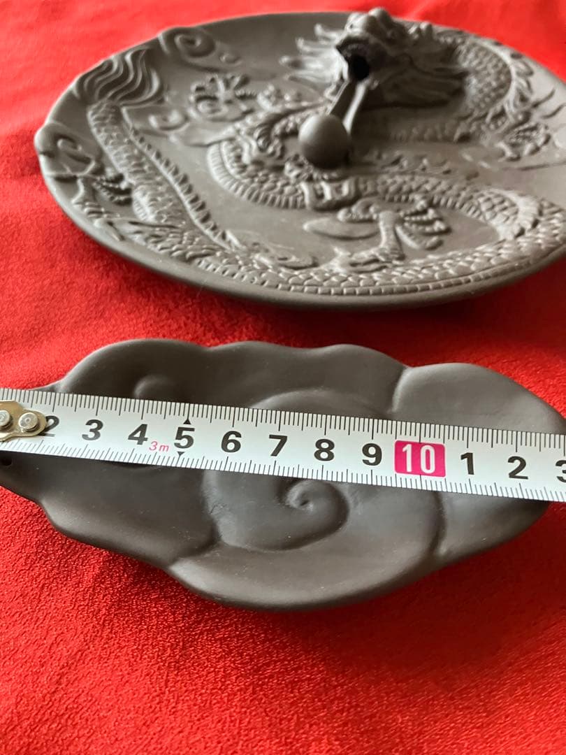 【美品】龍　ドラゴン　飾り皿　筋斗雲（⁉︎）皿　　スタンド付