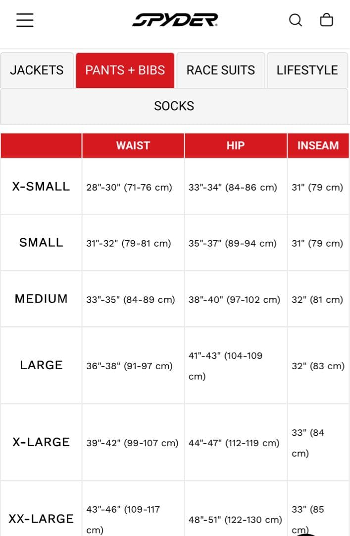 新品 SPYDER SEVENTY PANTS Mサイズ