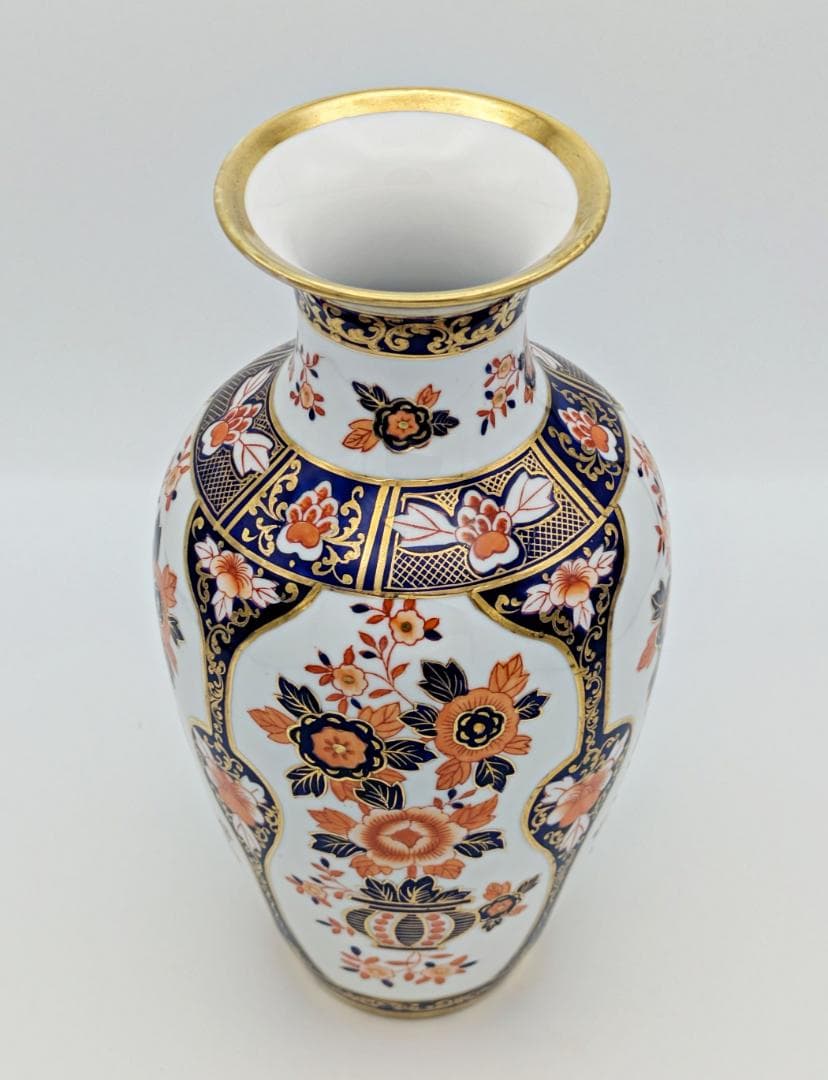 超希少 銘品 オールドノリタケ 金彩花図紋 伊万里 花瓶 英国向け輸出用 裏印