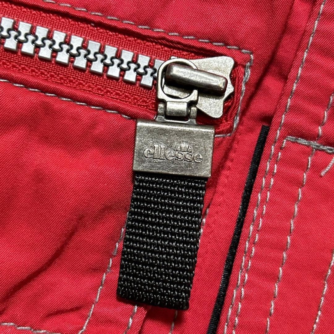 【2277】ellesse エレッセ　スキーウェア　ビッグプリント　イーグル　赤