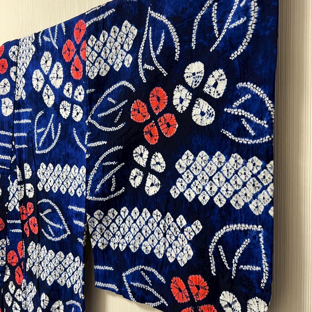 KL3162 有松鳴海絞り 浴衣 身丈159cm 夏着物 木綿