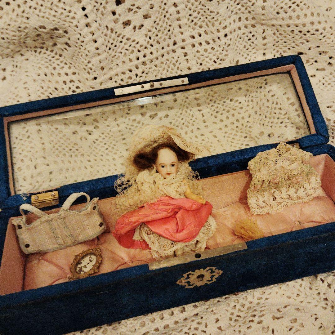 フランスアンティーク♡レアガラス蓋グローブボックス♡ミニョネット