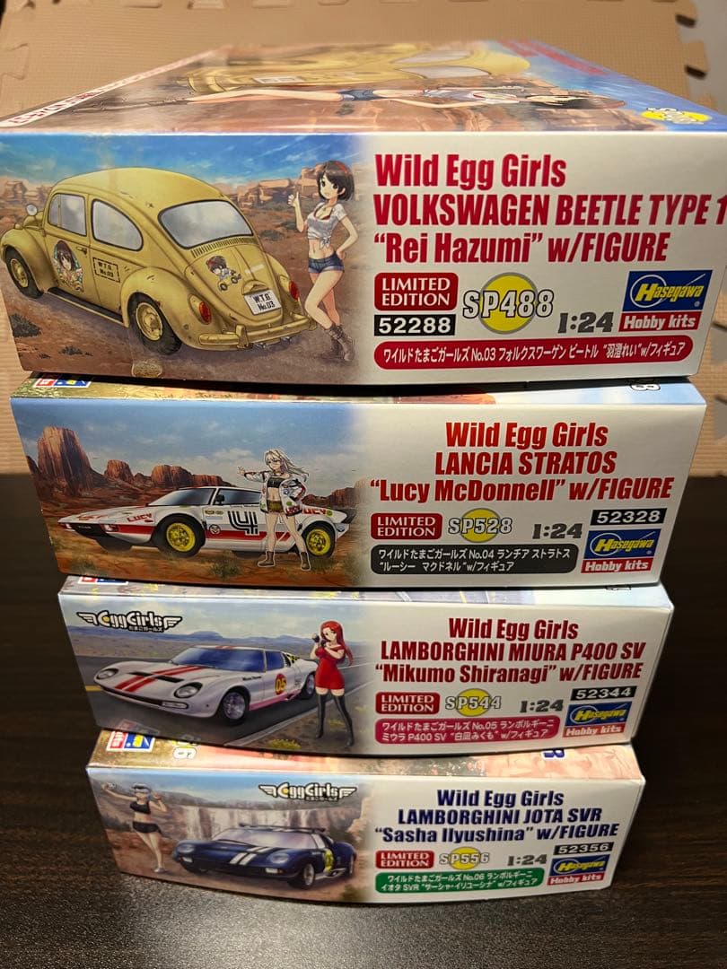 ワイルドたまごガールズ　4台セット　フィギュア付き　未組立　ハセガワ