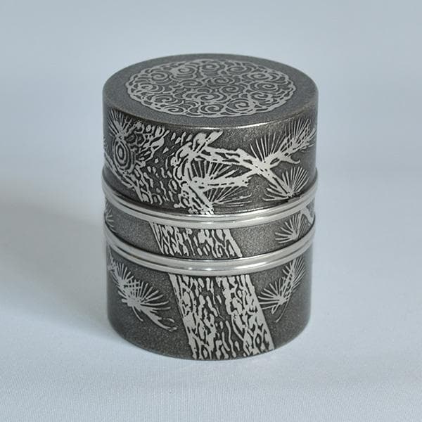 煎茶道 上錫大阪錫半 茶壷茶筒01