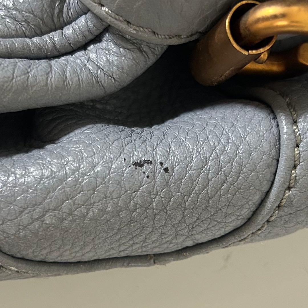 Chloe クロエ パディントン 2wayハンドバッグ 南京錠 ブルーグレー