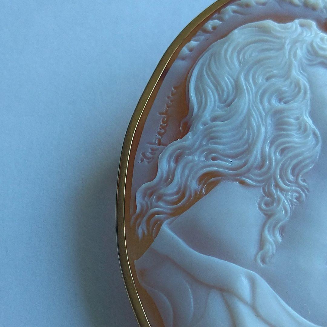 Ali✤作家ものシェルカメオ✤18K『風にふかれて』2ways