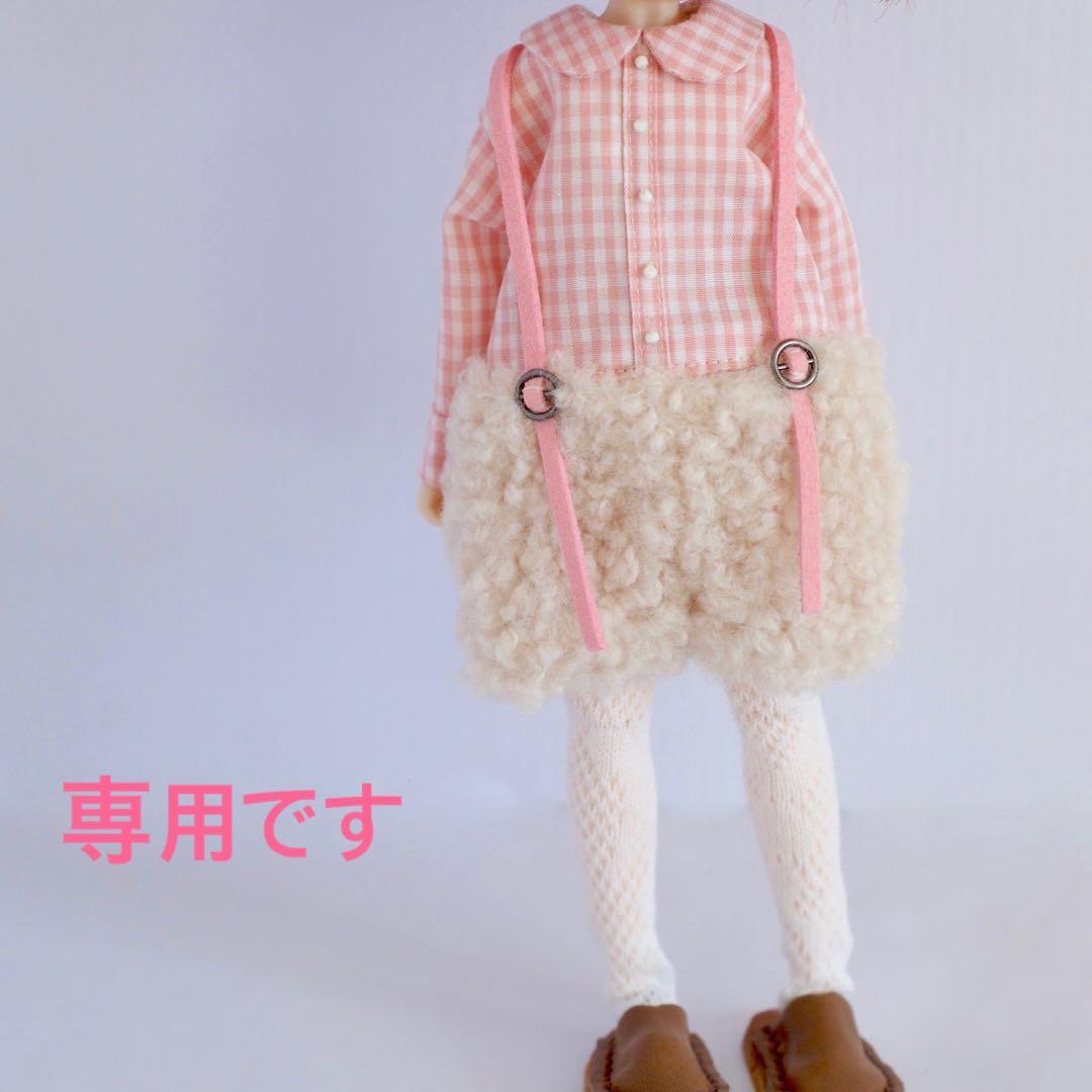 ブライスアウトフィット　つりパンツ風ジャンプスーツ　ボアショート　ピンクギンガム