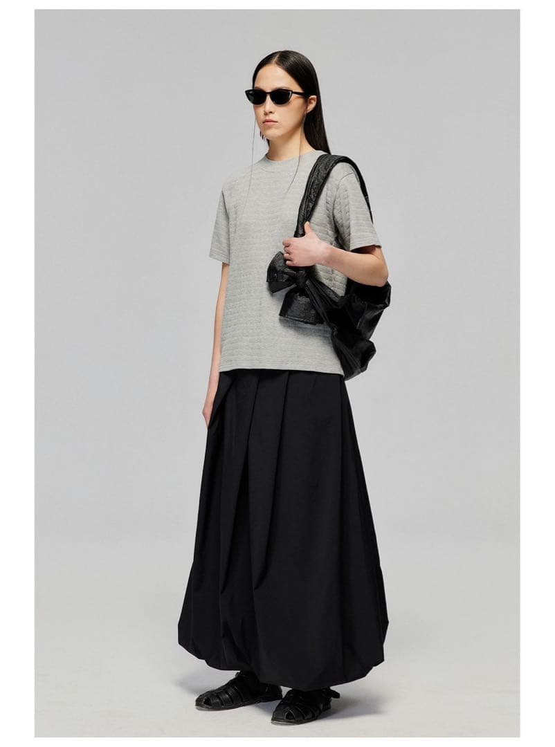 Simple Project プリーツ ショルダーバッグ 黒