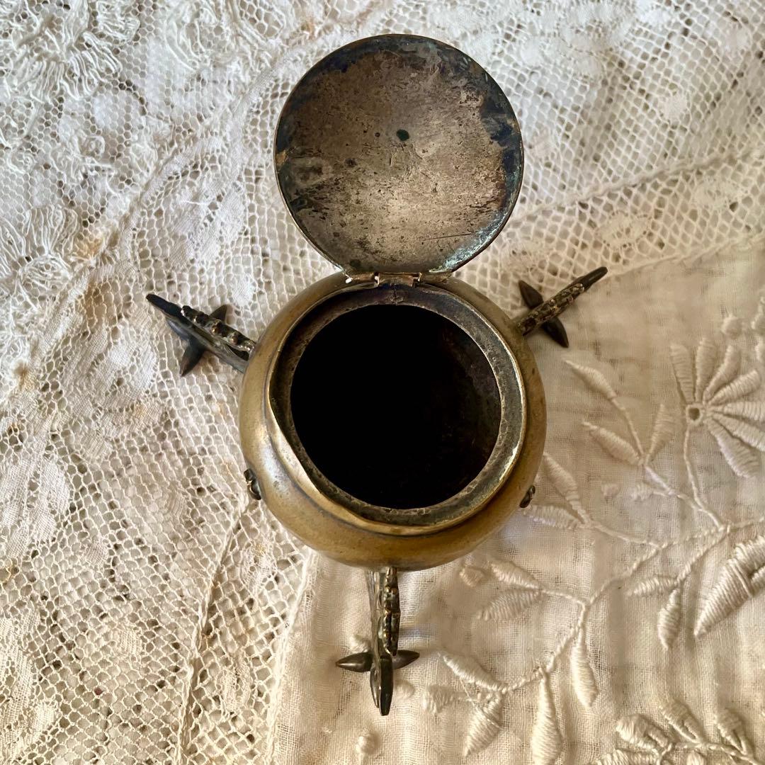 ブルターニュ エルミン紋章書斎用インクウェル インク壺 フランスアンティーク