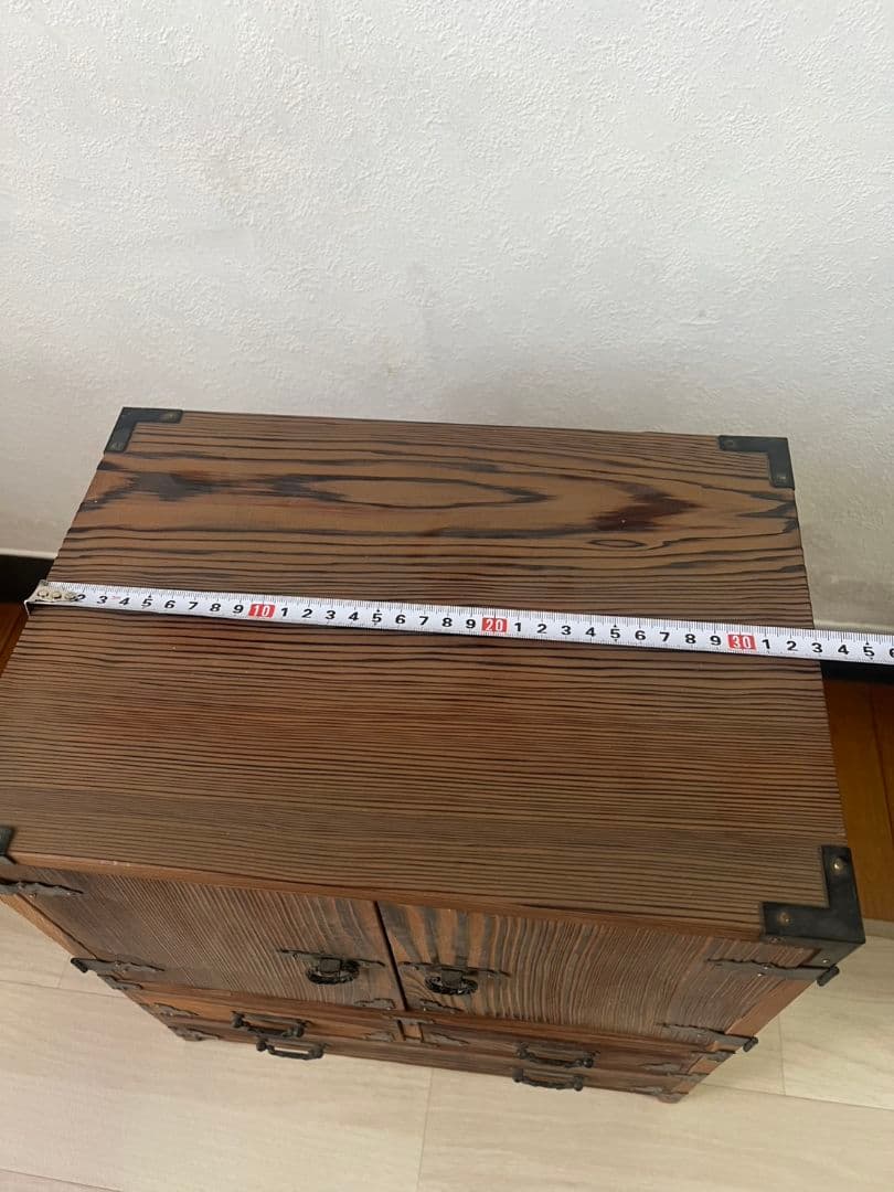 アンティーク　焼杉仕上げの和風ミニ箪笥