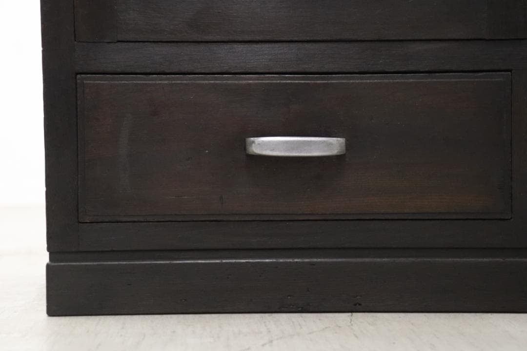 レトロ ガラス キャビネット ダイヤガラス 食器棚 書棚 本棚 本箱 収納 水屋