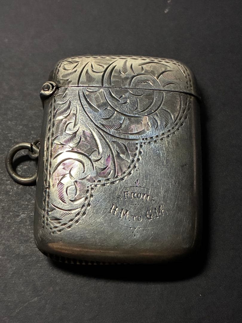 英国アンティーク 1911年 純銀マッチケース 銀無垢スターリングシルバー英国製