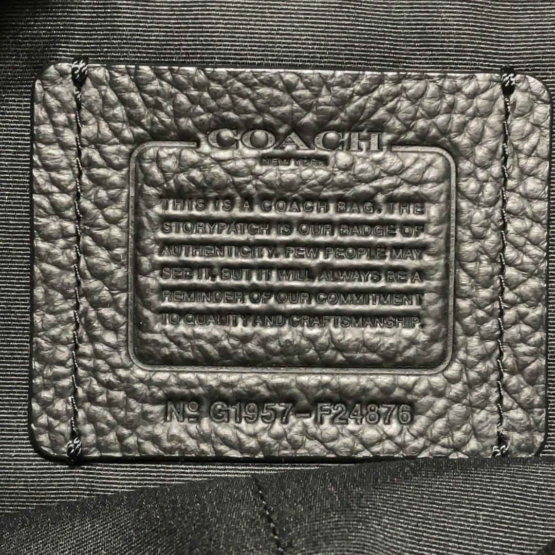 コーチ 本革 レザー ショルダーバッグ ブラック 黒 メンズ レディース