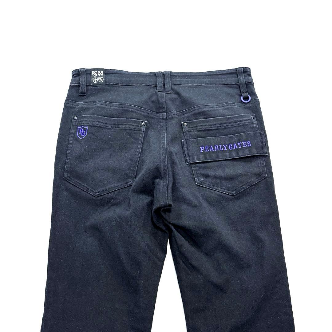 パーリーゲイツ　ロングパンツ　4/M ブラック　オールシーズン　バックロゴ