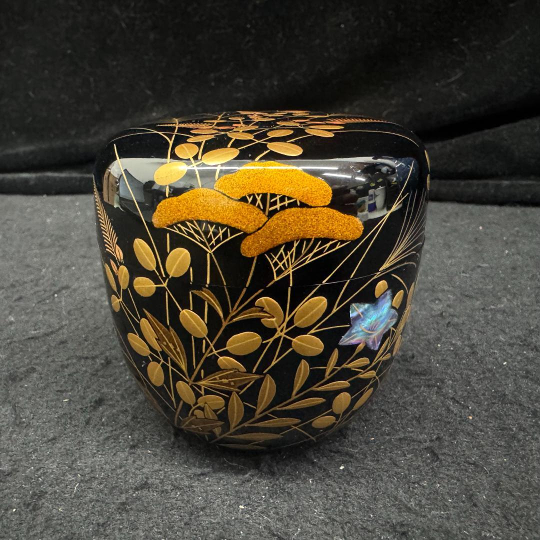 茶道具　天野策地 造　水の椿　金蒔絵　希少　無形文化財　棗