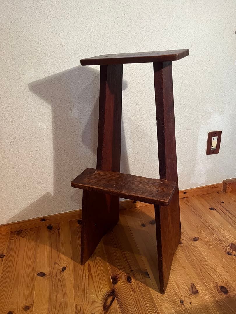 アンティーク　昭和レトロ　ヴィンテージ 木製　踏み台　ステップ　ラダー