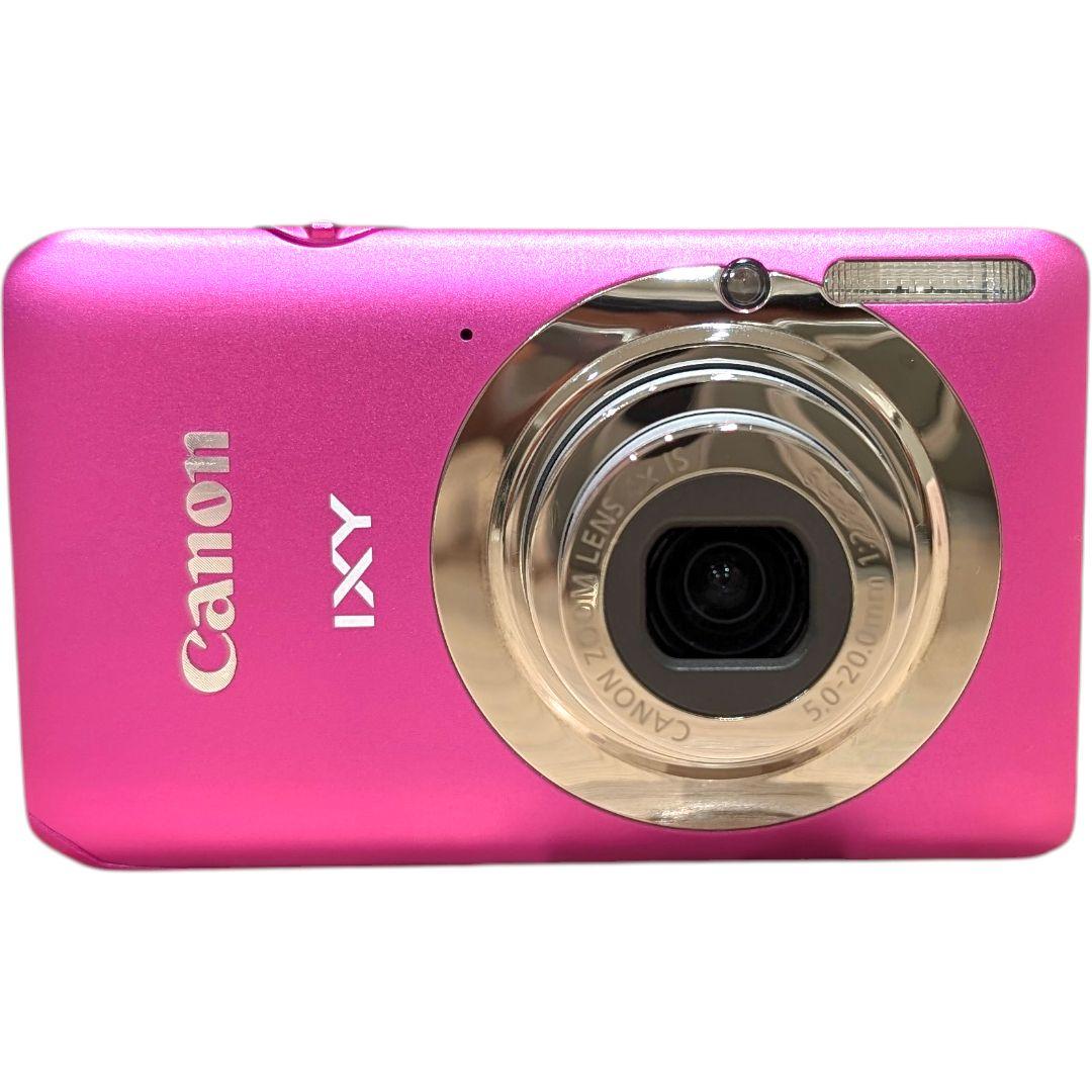 美品 動作確認済 防水ケース付 CANON IXY 210F デジカメ ピンク