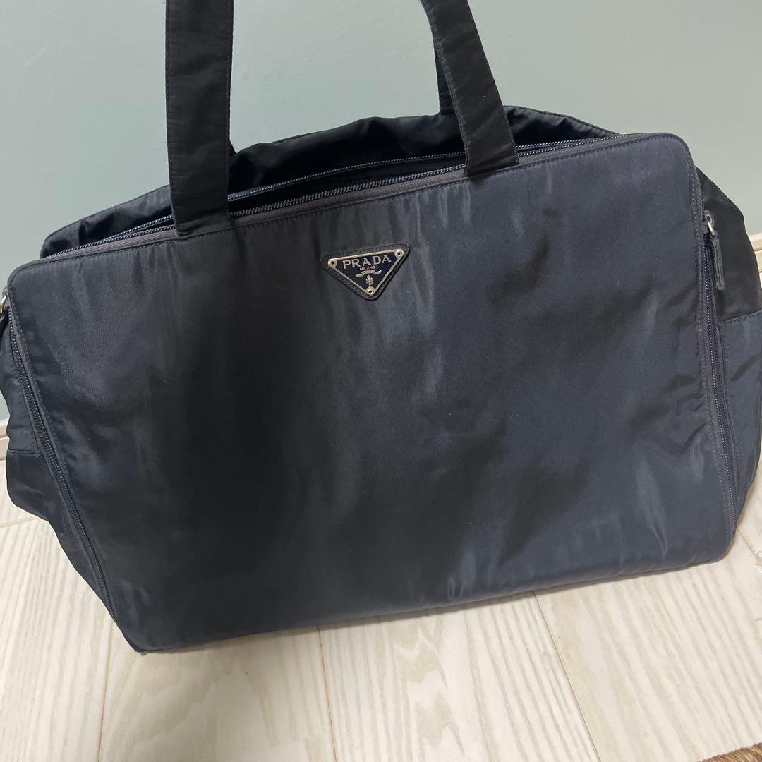 PRADA ボストンバッグ　ネイビー　濃紺