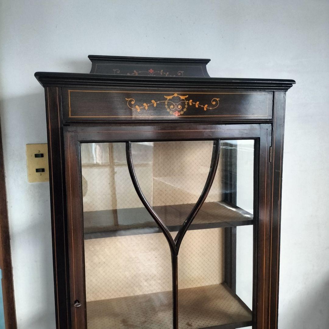 1/11 ガラス　キャビネット　アンティーク　京都 棚　ヴィンテージ　チェスト