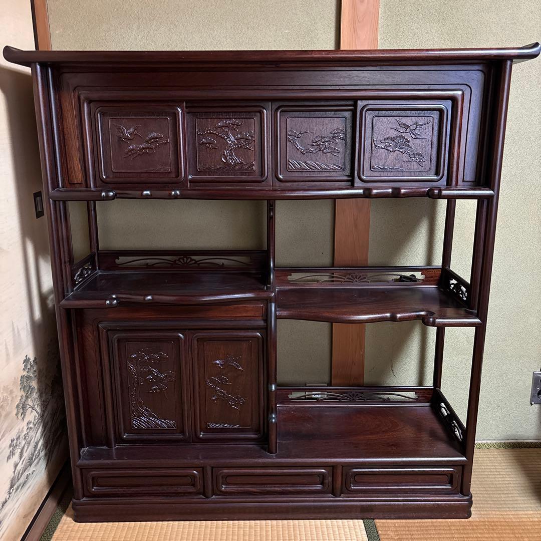 唐木 茶箪笥 飾り棚 茶棚 レトロ アンティーク