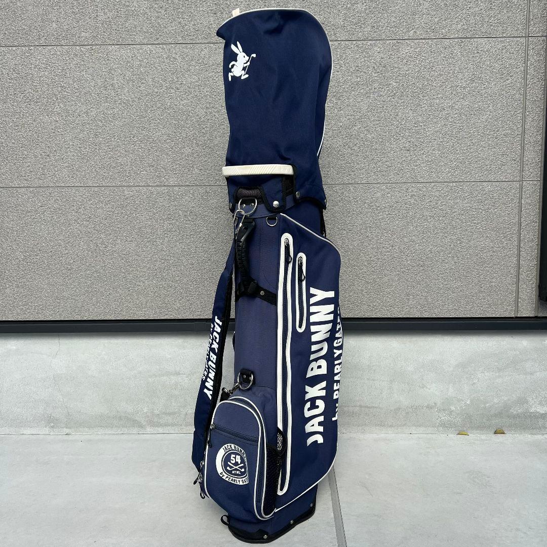 ジャックバニー　キャディバッグ パーリーゲイツ　ロゴ　ゴルフ　スタンド　紺色