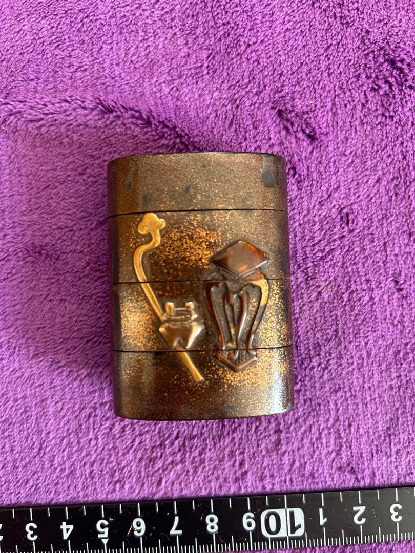 印籠 カバー付き 根付 薬入れ 小物入れ