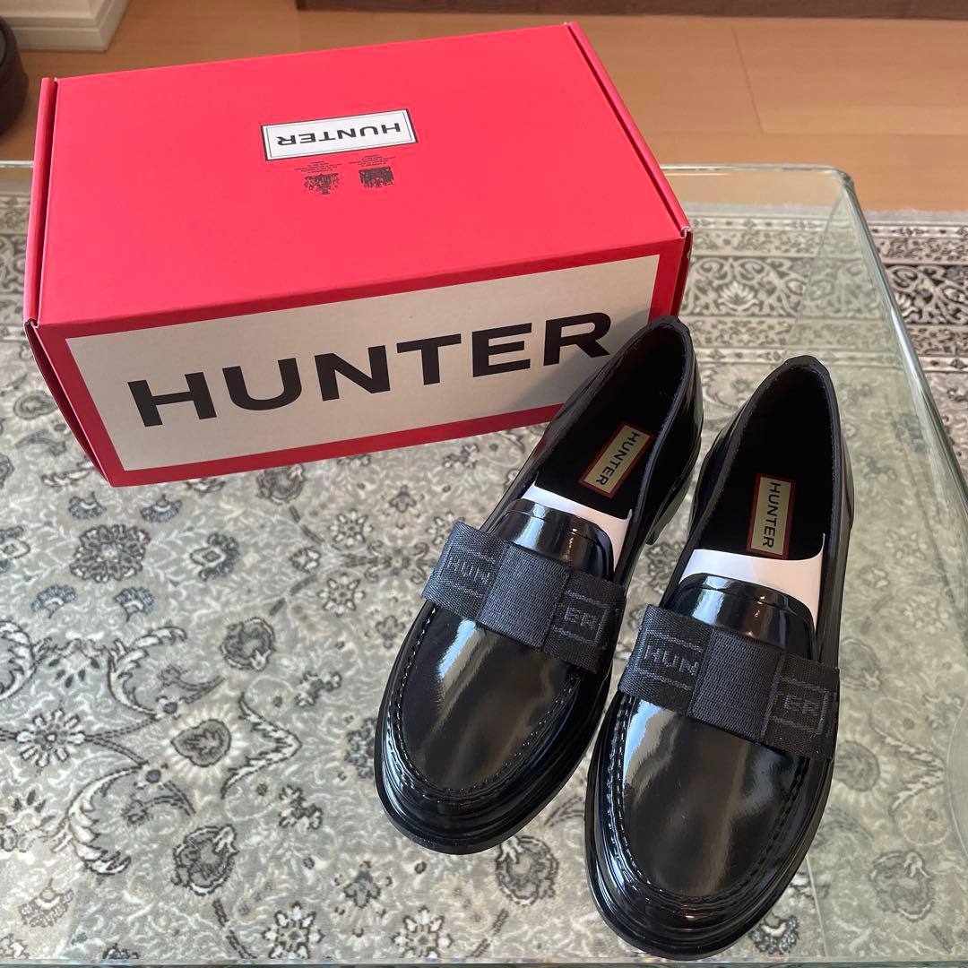 HUNTER リボンローファー　レインシューズ