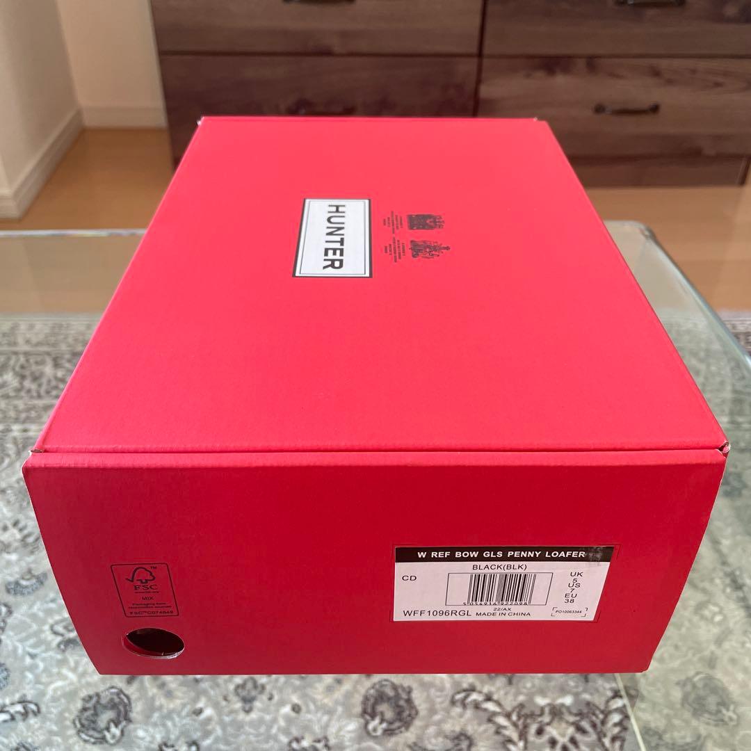 HUNTER リボンローファー　レインシューズ