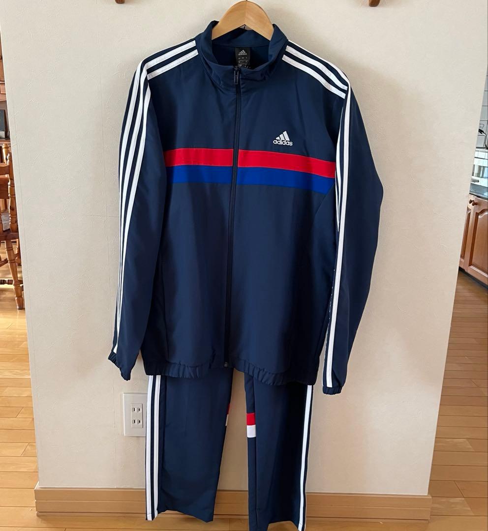 adidas ジャージ上下セット ネイビー/レッド/ホワイト 【XO】