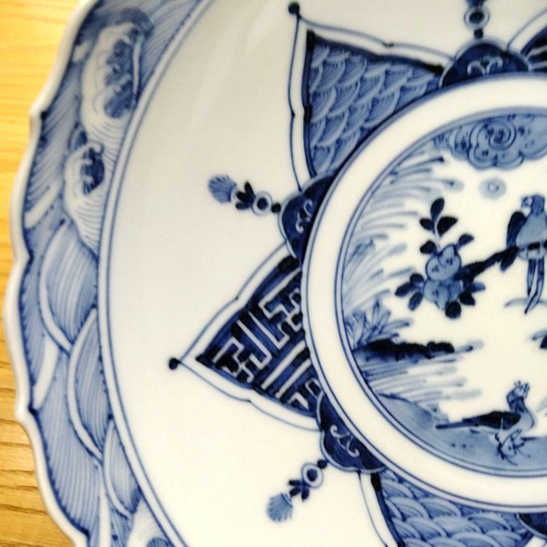 ☆ 九谷長左 山本長左 染付大皿