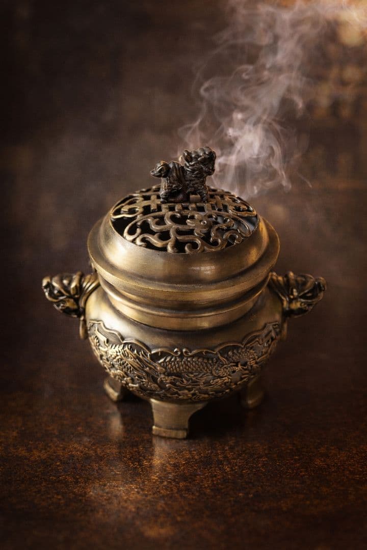 ●中国古銅 香炉 乾隆年製 銅製 彫刻仕上げ 茶道具 骨董